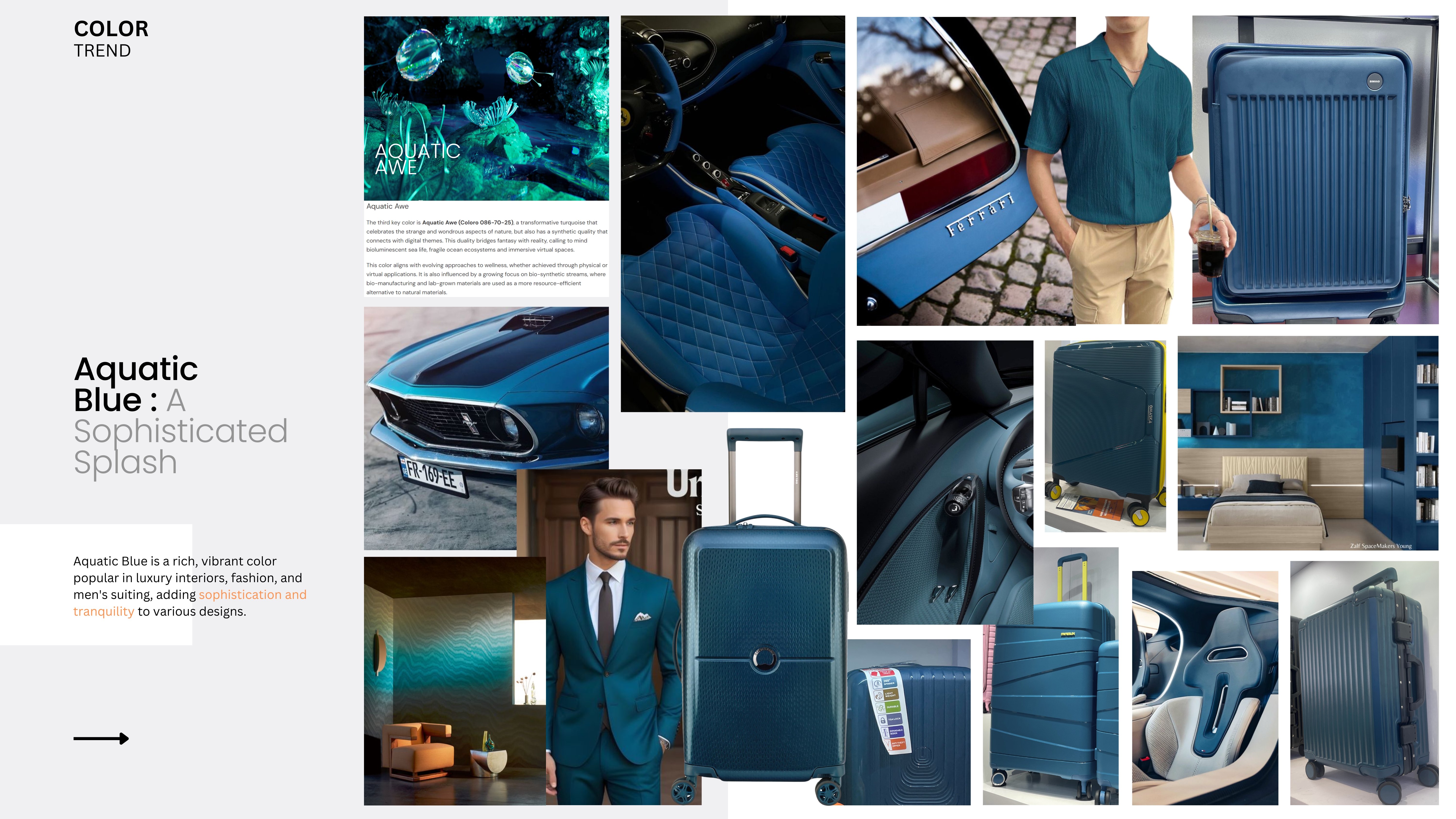 Aquatic Blue colour trend board